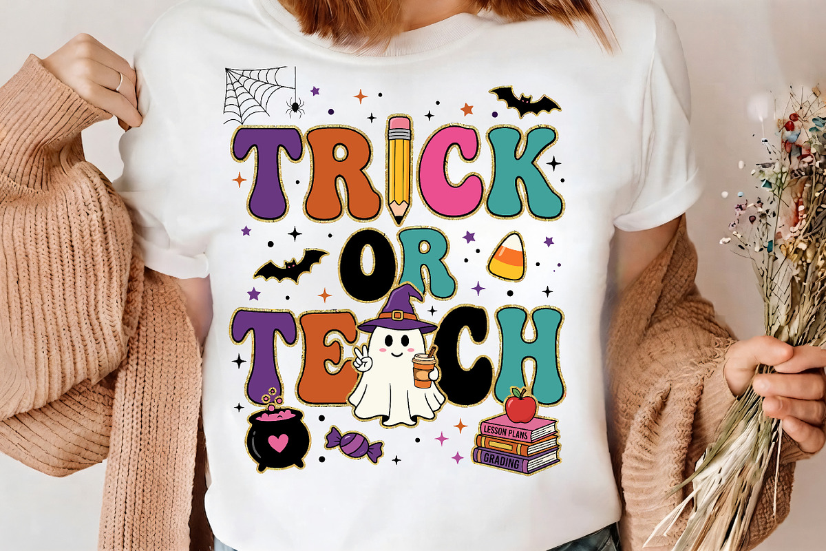 Trick Or Teach Ghost Clipart PNG, a Seasonal Illustration by CrexoraLab (Photo 3 of 4)