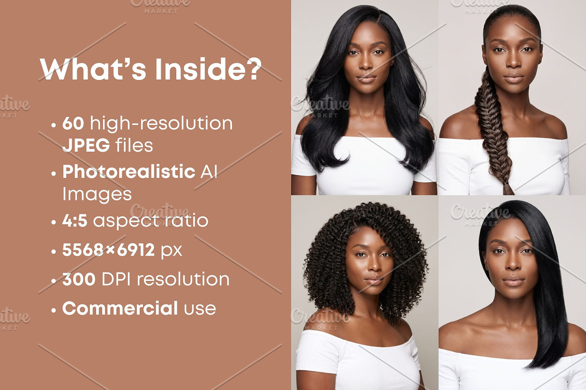 Melanin Luxury Hair Stock Photos, a Beauty & Fashion Photo by Selenique Studio (Photo 2 of 9)
