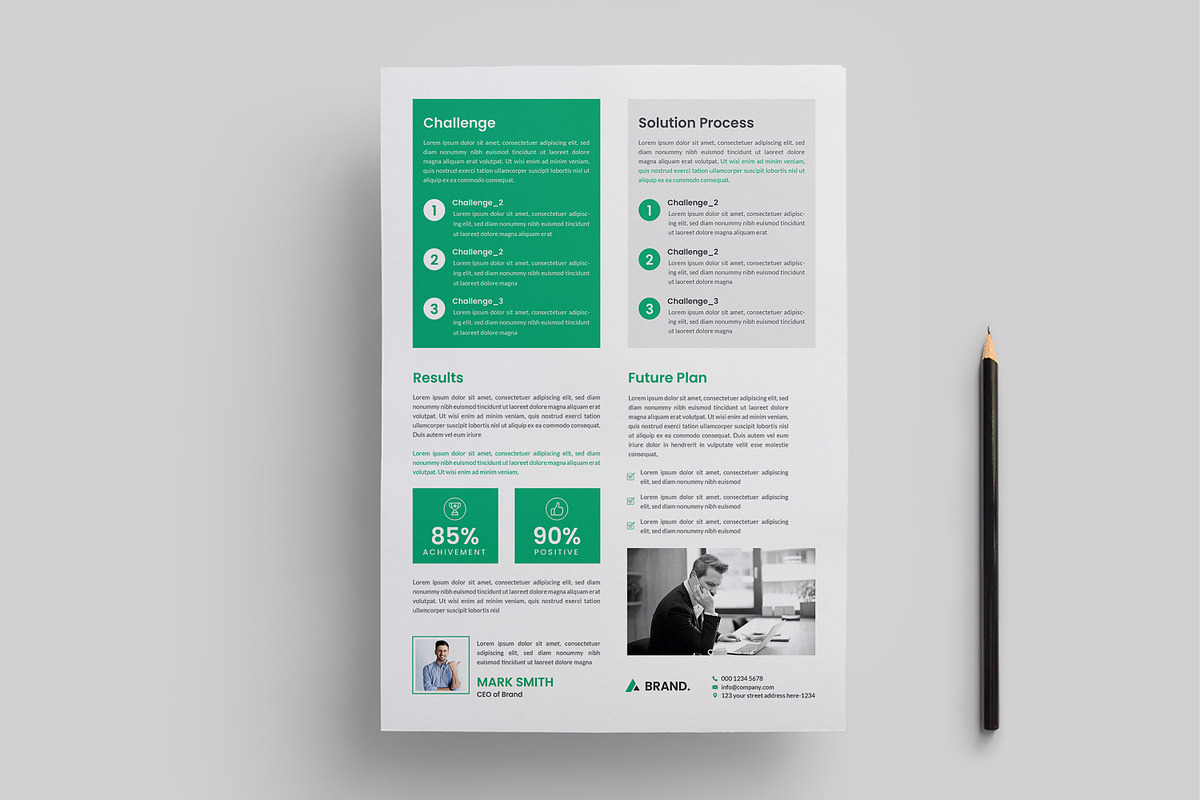 Modern Case Study Template, a Brochure Template by DesignOriel (Photo 3 of 3)