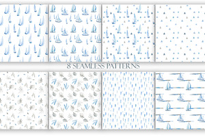 Sailboats Seamless Pattern