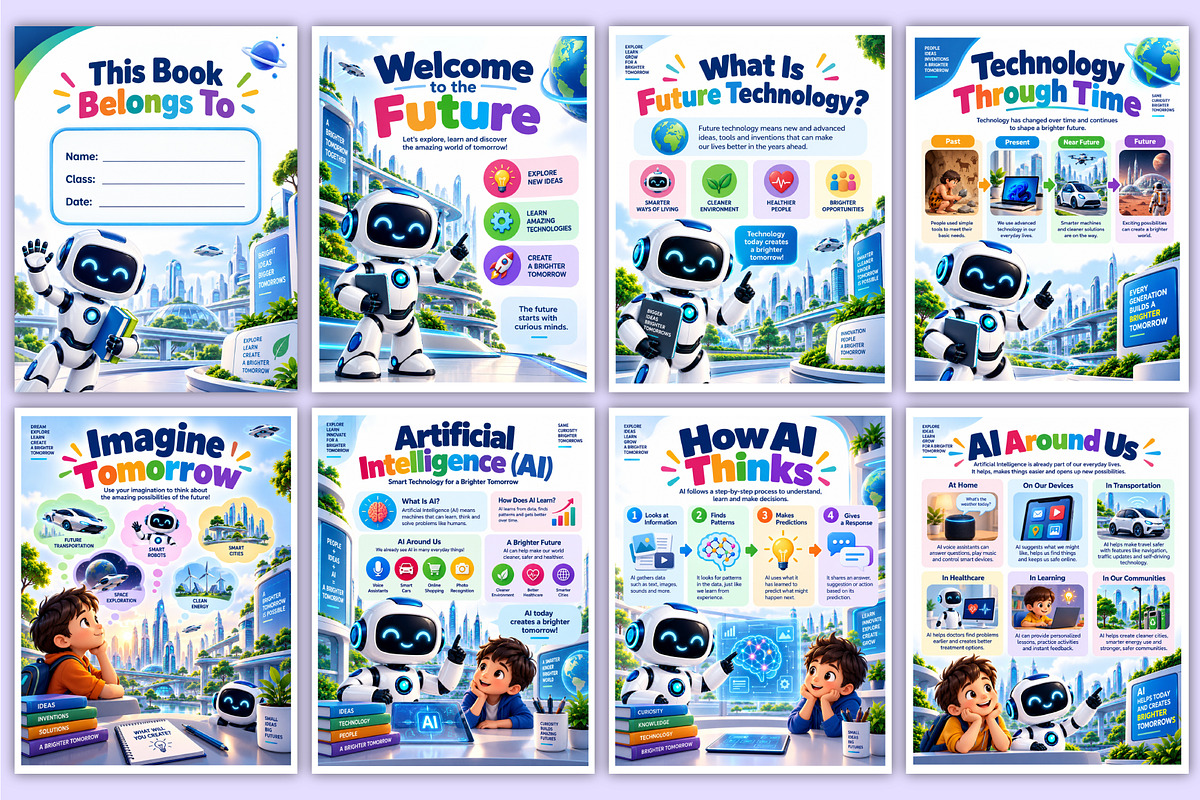 Future Technology Workbook Kdp, a Stationery Template by Mustafiz (Photo 2 of 4)