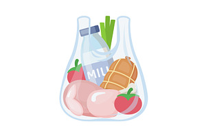 grocery bag. proper nutrition, a Food Illustration by Multigon