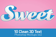 Clean 3D Photoshop Text Mockups Vol2, a Mockup by Creative Graphics (Thumbnail 3 of 10)