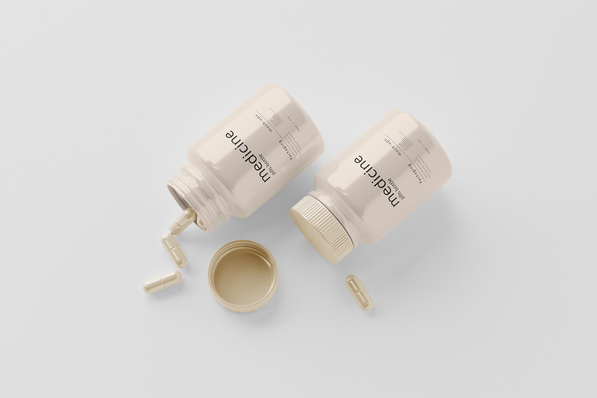 Capsules Bottle Mockups, a Cups & Container Mockup by pmvch (Photo 2 of 10)
