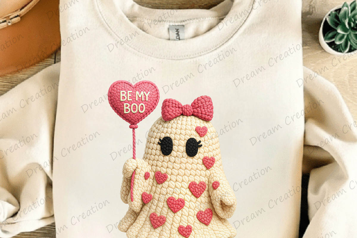 Yarn Crochet Valentines Ghost Png, an Illustration by Dream Creation (Photo 2 of 5)