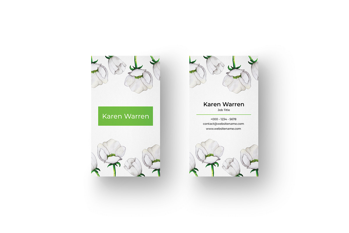 Watercolor Floral Business Card, a Business Card Template by RCDesigns (Photo 2 of 3)