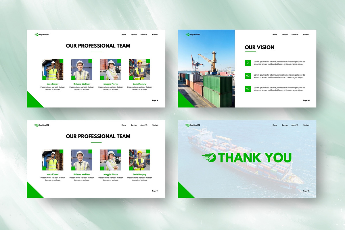 Logistics Pitch PowerPoint Template, a Presentation Template by FIBRINOSÄ (Photo 2 of 4)