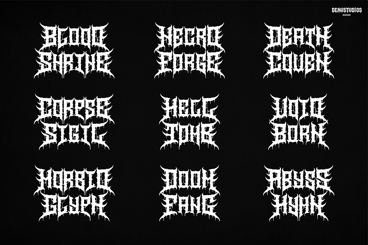 Mortaly Sword | Death Metal Typeface, a Blackletter Font by Denustudios (Photo 4 of 12)