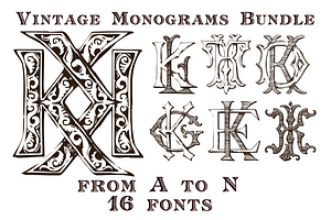 Vintage Monograms A To S PACK