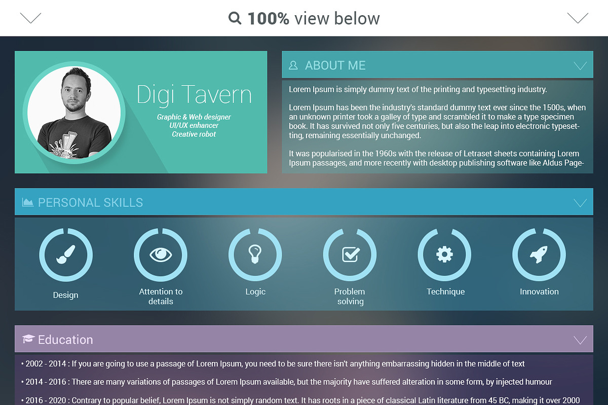 Eye Candy Resume Template, a Resume Template by VectorBurn (Photo 3 of 3)