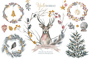 Scandinavian Winter Watercolor Set, an Animal Illustration by RhianAwni (Thumbnail 11 of 13)