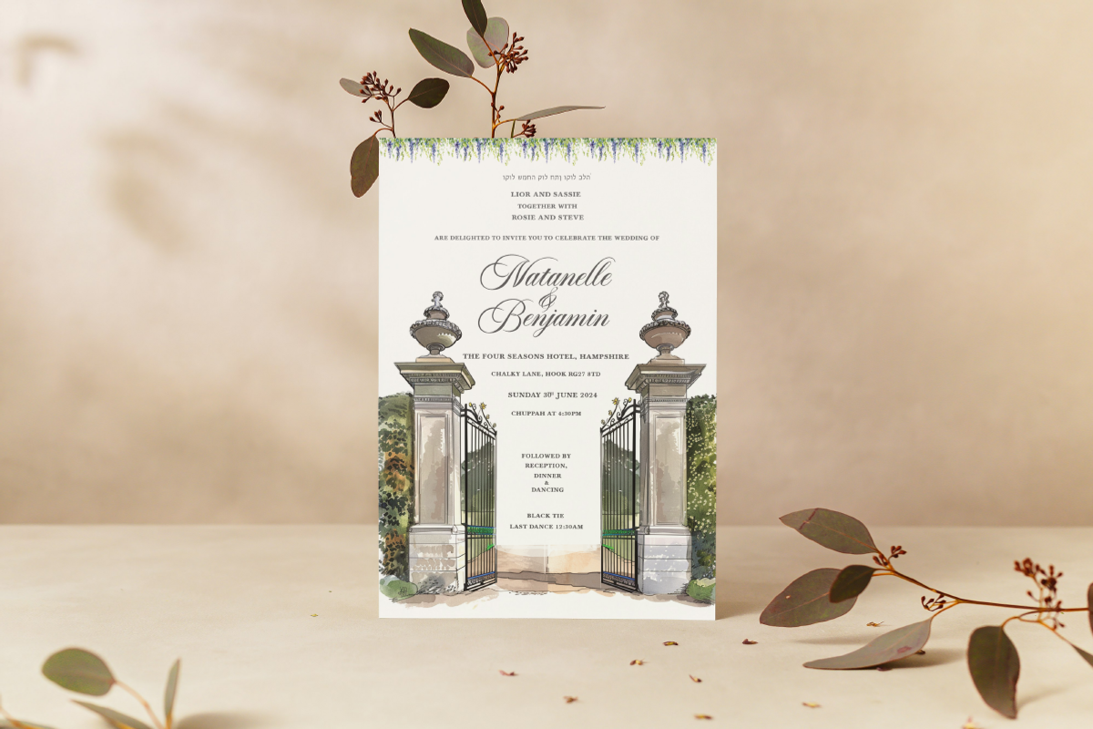 watercolor wedding venue card, an Invitation Template by Isbah_studio (Photo 5 of 22)