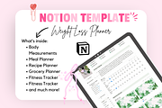 Weight Loss Planner Notion Template, a Templates & Theme by bellaROSEworkshop (Thumbnail 7 of 9)