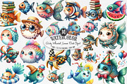 Quirky Whimsical Summer Fishes PNG, an Illustration by Designking (Thumbnail 1 of 4)