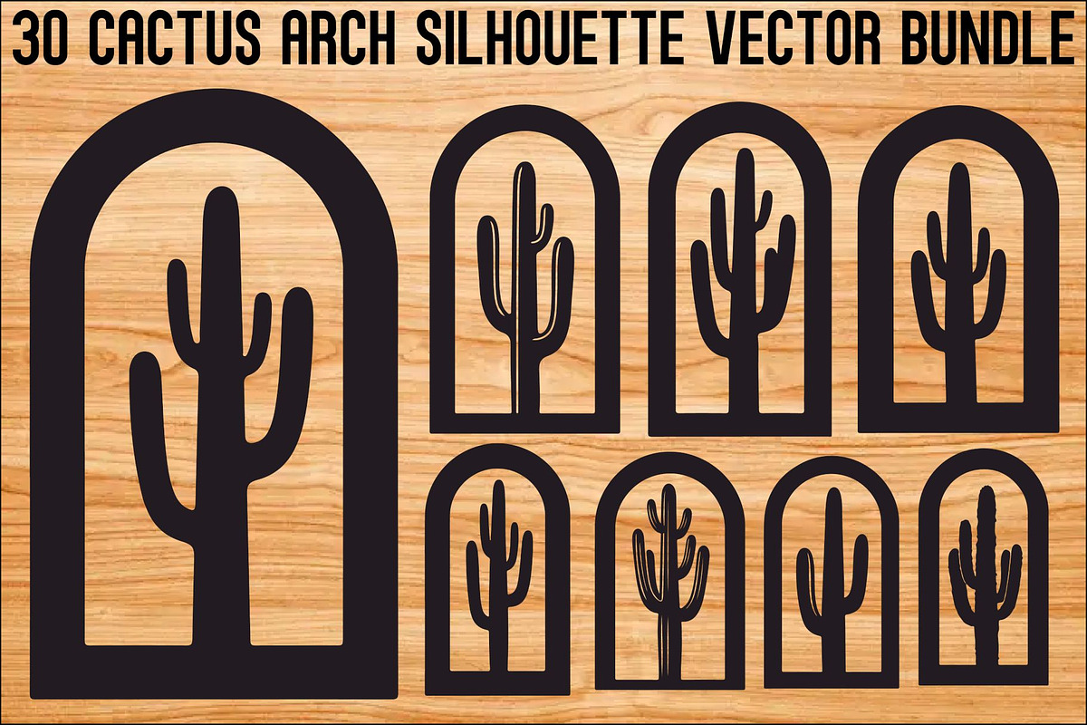 Cactus Arch Silhouette Bundle, an Illustration by Designs_River (Photo 1 of 31)