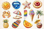 Watercolor Summer Cookies Clipart, an Illustration by Dream Creation (Thumbnail 2 of 4)