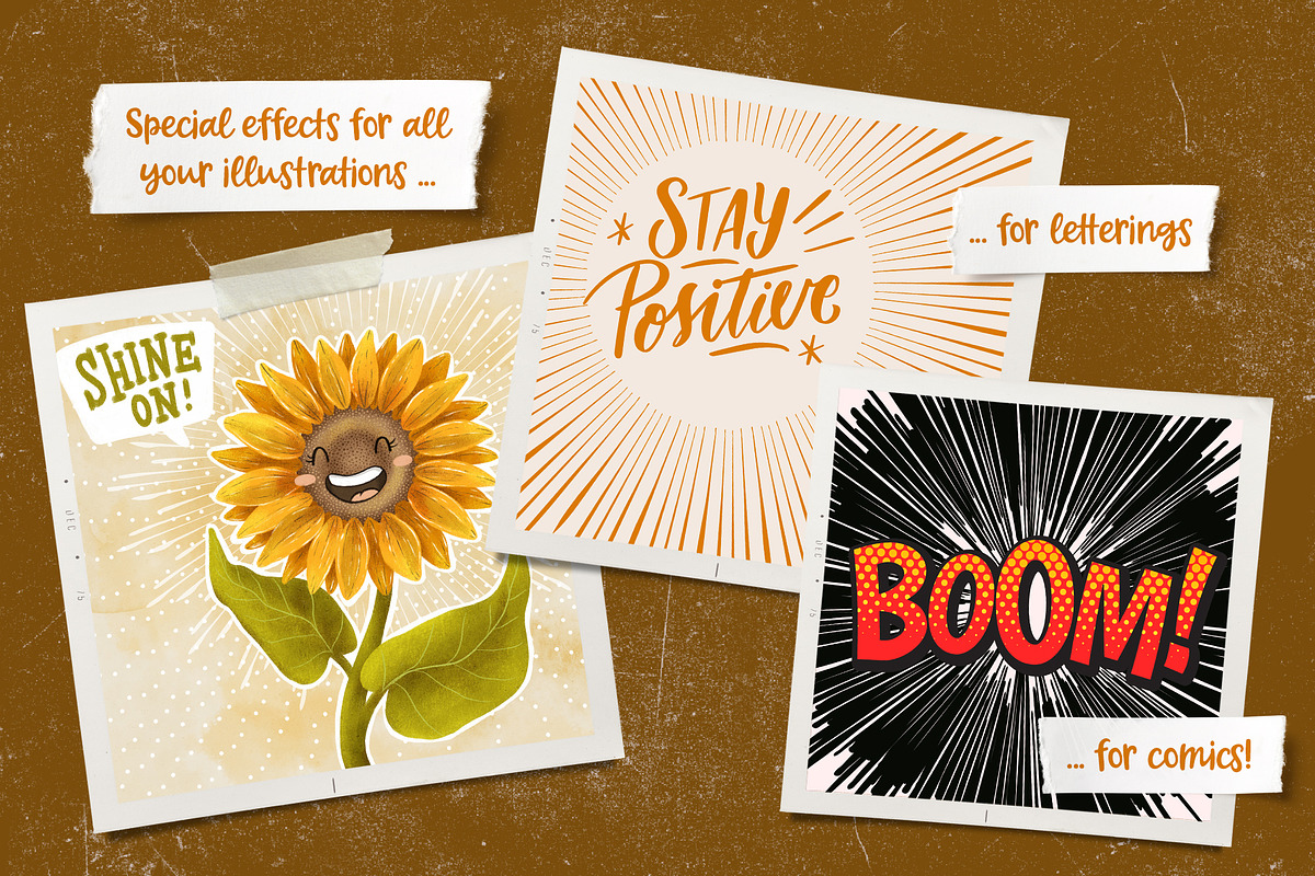 Speedlines Stamp Set for Procreate, a Brush Add-On by PrettyLittlePigs (Photo 3 of 12)