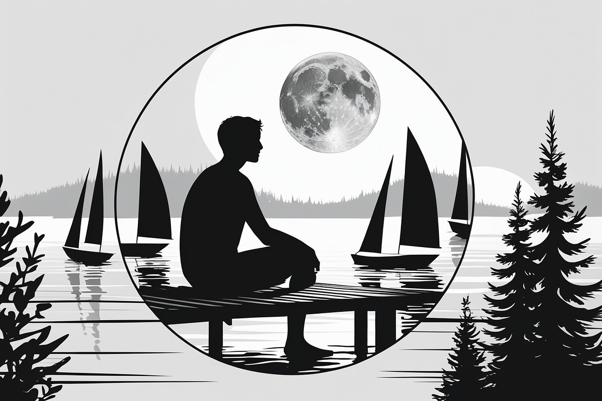 Lake Meditation Silhouette Set, an Illustration by jahid234 (Photo 5 of 6)