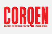 Corqen, a Sans Serif Font by Muksal Creative (Thumbnail 1 of 9)