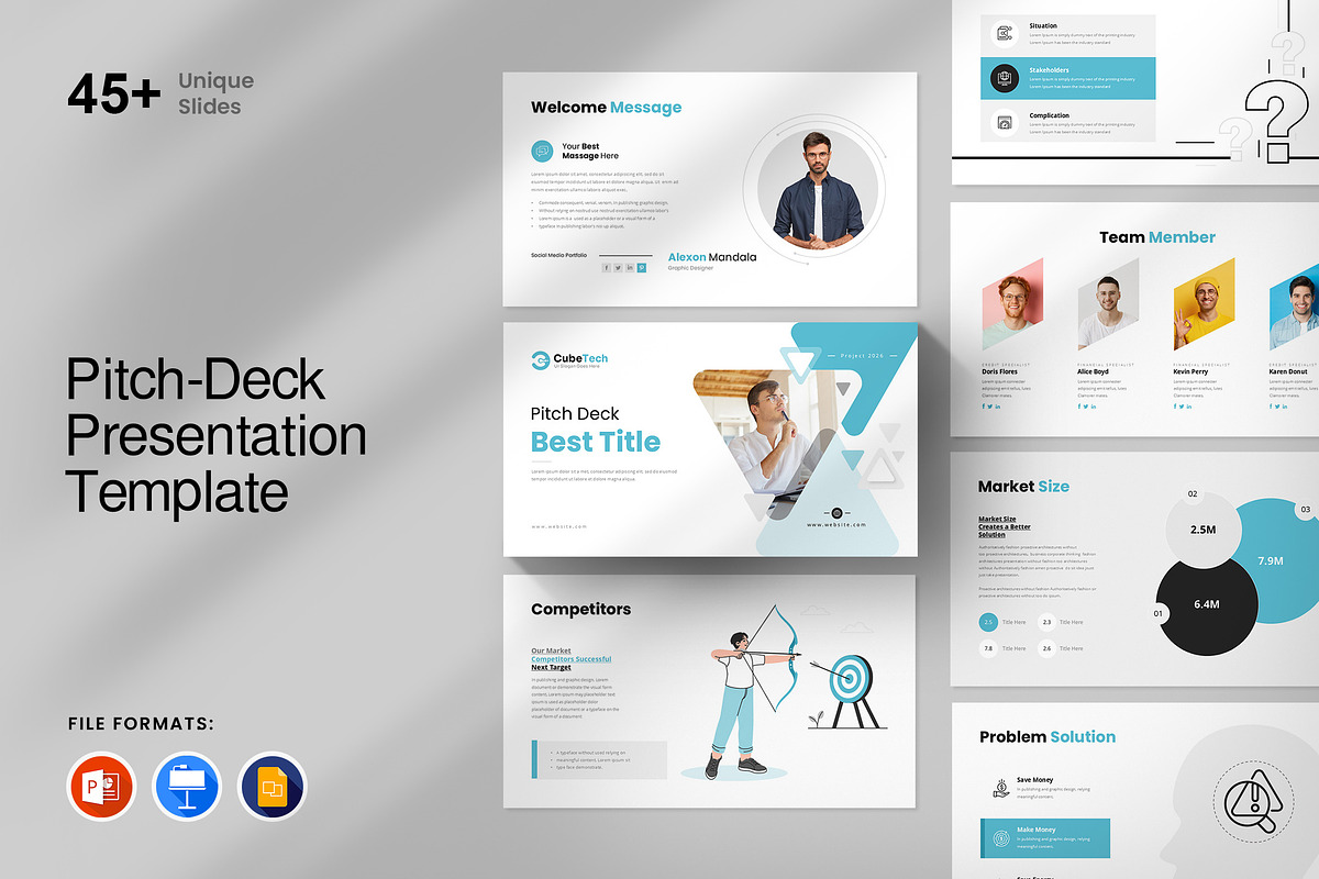 Pitch-Deck Presentation Template, a Presentation Template by GenerousArt (Photo 1 of 8)