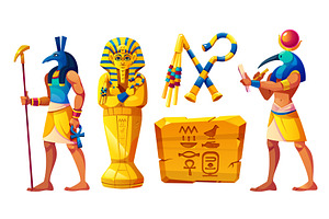 Ancient Egyptian stone pharaoh, an Illustration by art PVP - market