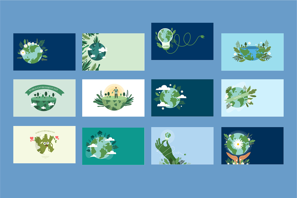 Earth day background vector, a Seasonal Illustration by foxndeer (Photo 3 of 4)