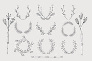 90 hand drawn floral elements set, a Decorative Illustration by Anttoniu (Thumbnail 2 of 3)