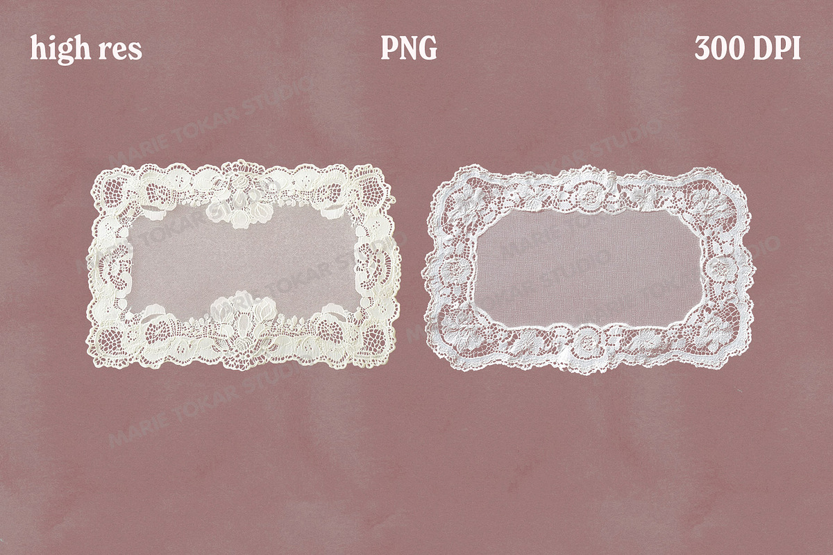 Vintage Fabric Doilies Bundle PNG, an Object Graphic by Marie T (Photo 7 of 24)