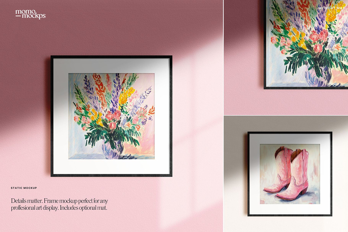 Square Frame Mockup Black Wood PSD, a Household Mockup by momomockps (Photo 2 of 7)