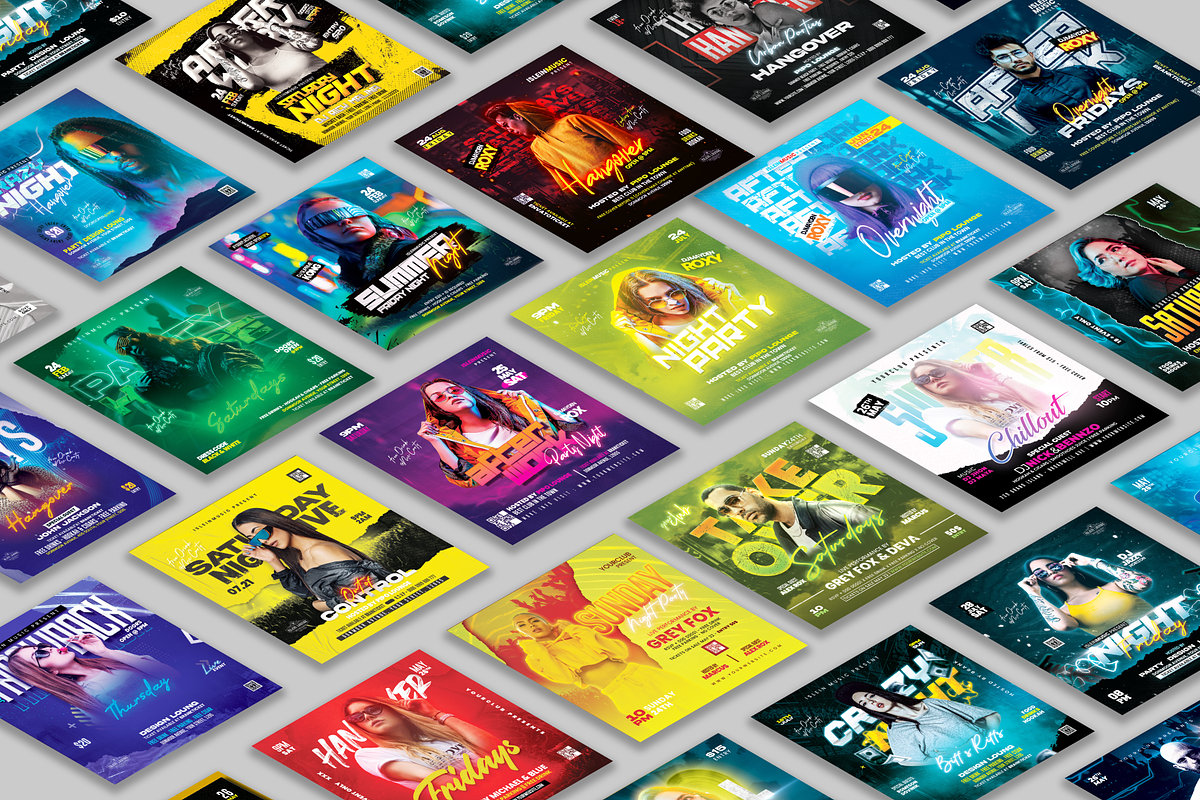 50 Night Club Party Flyer Bundle 13, a Flyer Template by NanoAgency (Photo 2 of 2)