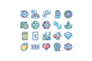 casino slot game jackpot poker icons, an Object Illustration by pikepicture