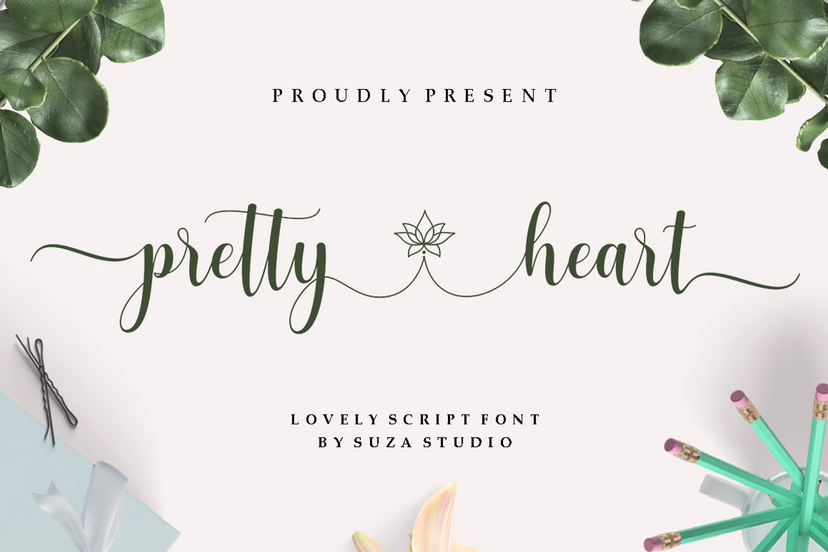 Pretty Heart, a Script Font by Suza Studio (Photo 1 of 8)