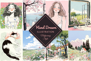 Hand Drawn Illustration MidJourney