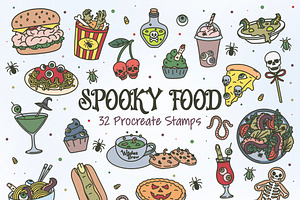 Spooky Food Procreate Stamps