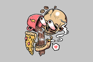 Skull Really Likes To Drink Coffee