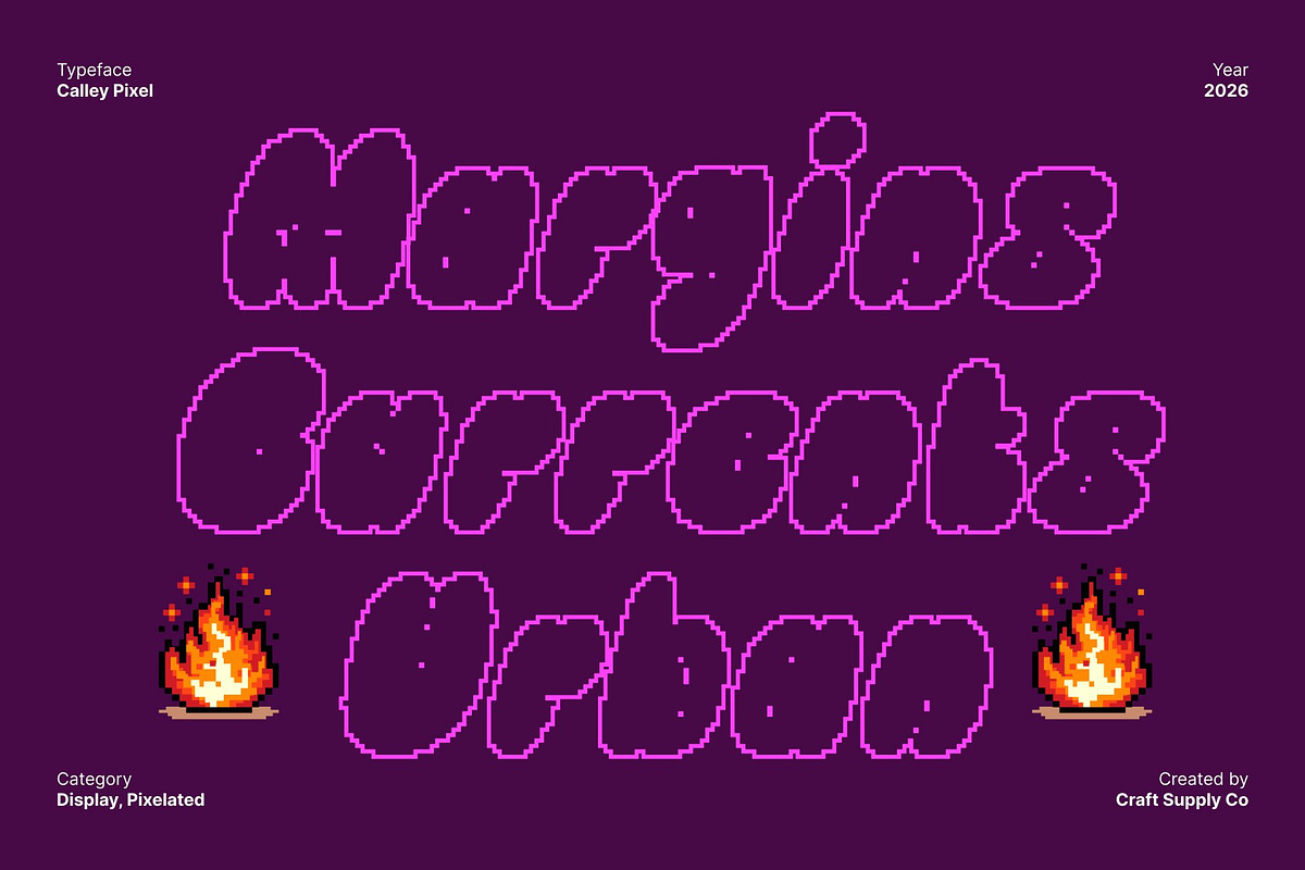 Calley Pixel, a Sans Serif Font by Craft Supply Co. (Photo 4 of 8)
