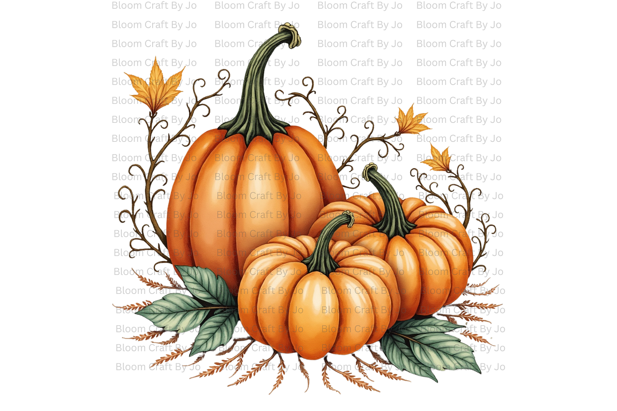 Pumpkins with Autumn Vines, a Decorative Illustration by Bloom Craft Creations (Photo 2 of 12)