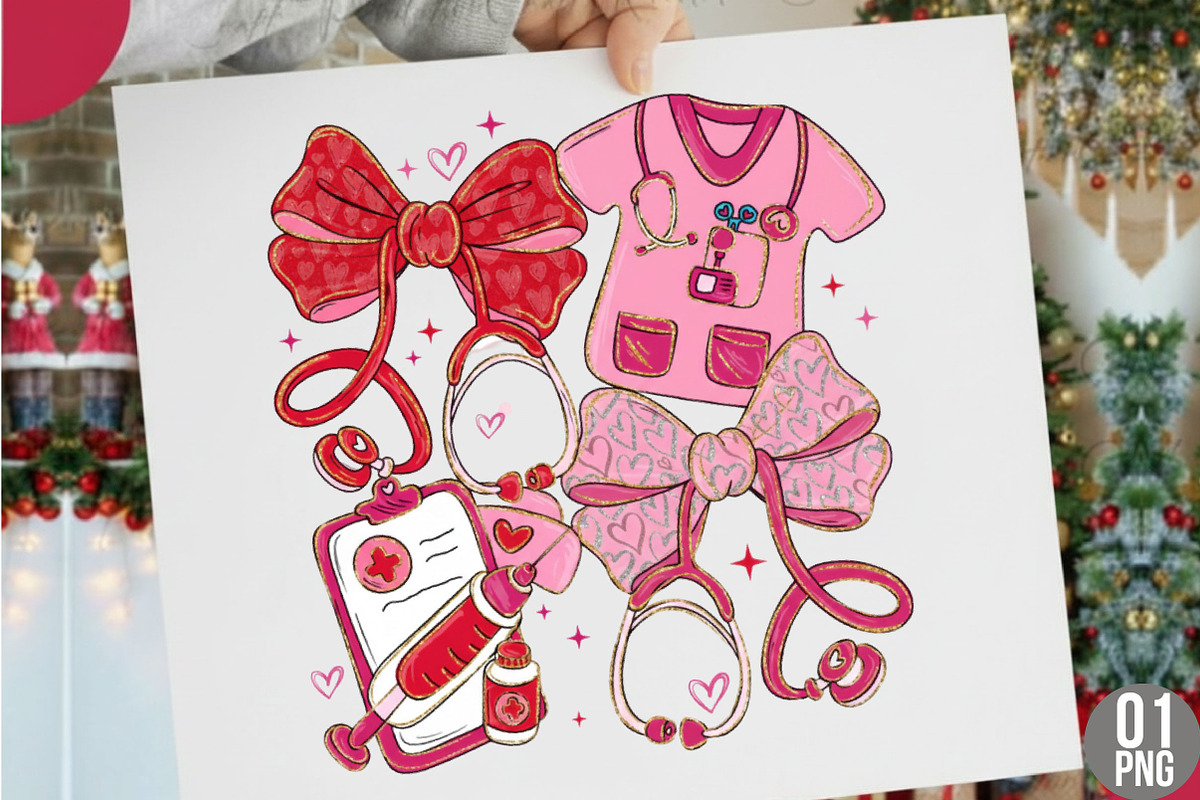 Pink Valentine Nurse Png, an Illustration by Designking (Photo 1 of 6)