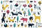 Forest Animals Collection, an Animal Illustration by Gulnara Sabirova (Thumbnail 2 of 12)