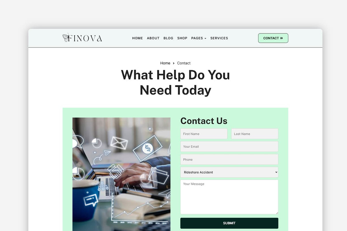 Finova WordPress Theme preview 3