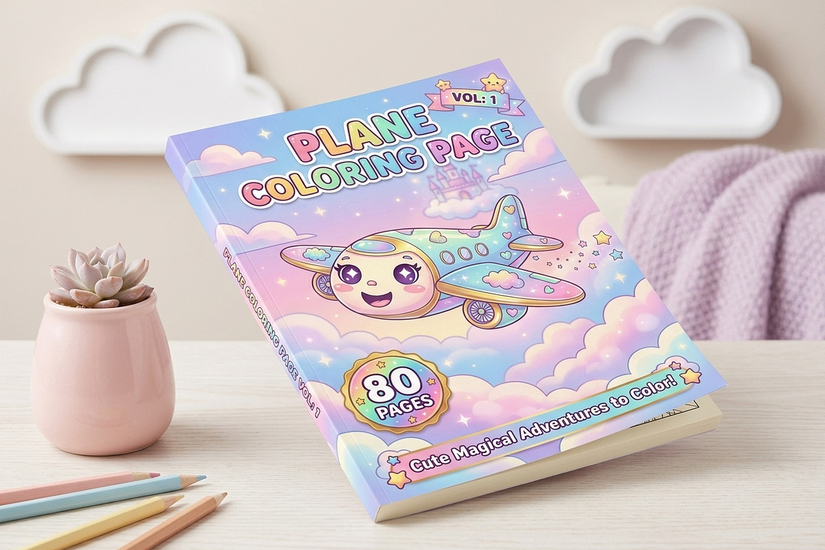 80 Plane Coloring Pages for Kids, a Transportation Illustration by ikarifq shop (Photo 2 of 5)