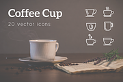 COFFEE CUP - vector line icons, an Outline Icon by marusdesign (Thumbnail 1 of 2)