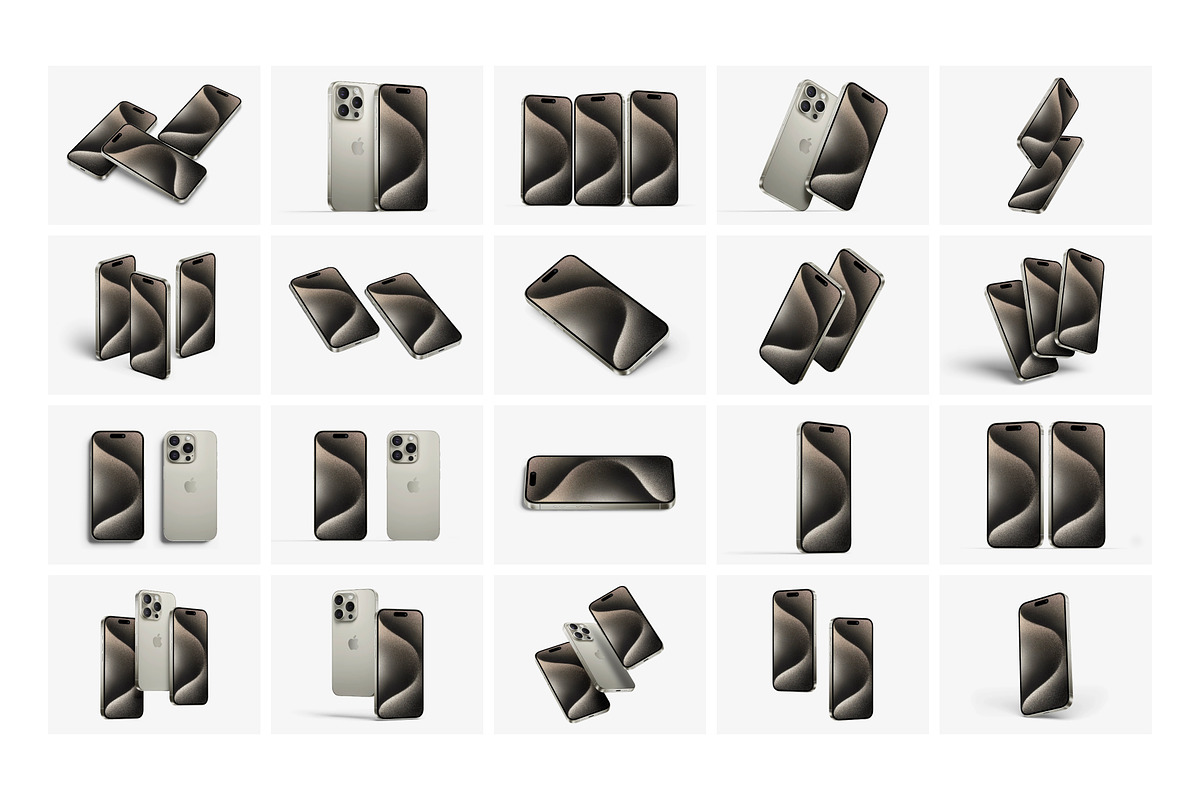 iPhone 15 Pro Mockups, an iPhone Mockup by ls.graphics (Photo 5 of 9)
