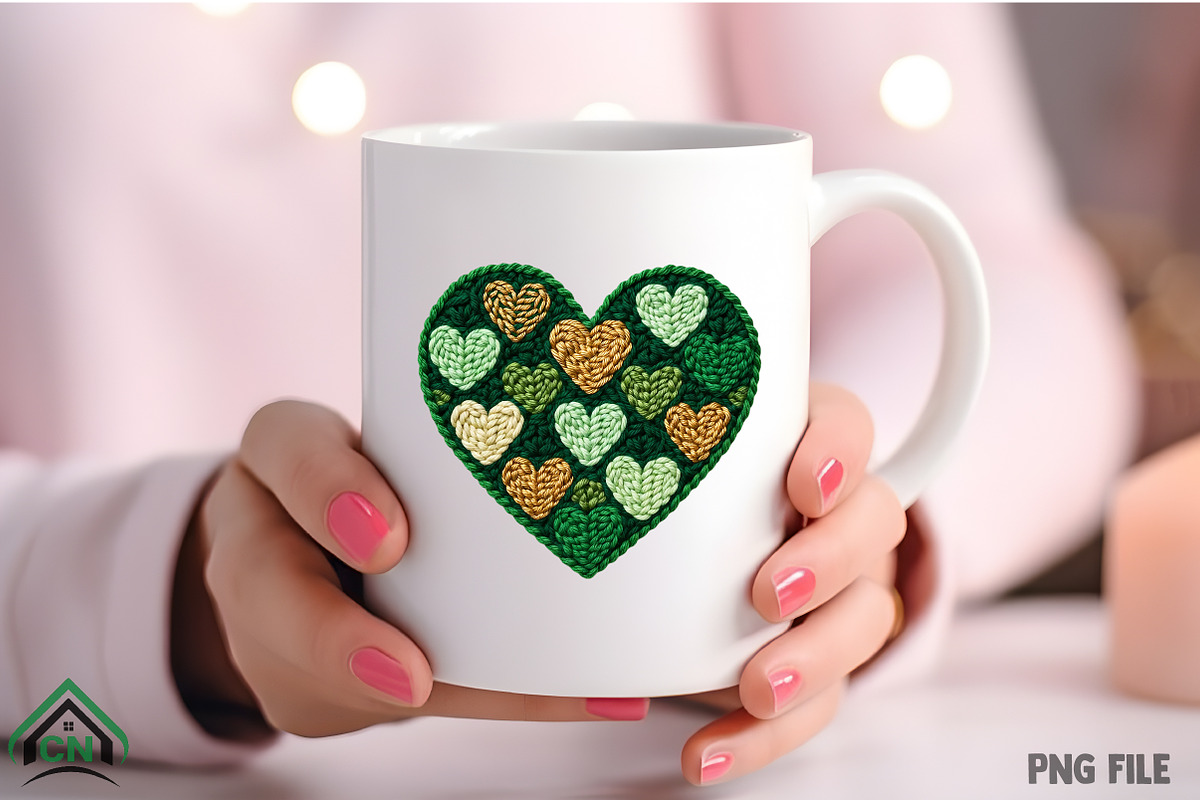 St Patrick Crochet Heart PNG, an Illustration by Craft Nest (Photo 4 of 4)