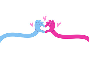 Long curved hands show heart, an Object Illustration by Valerie Bodnar
