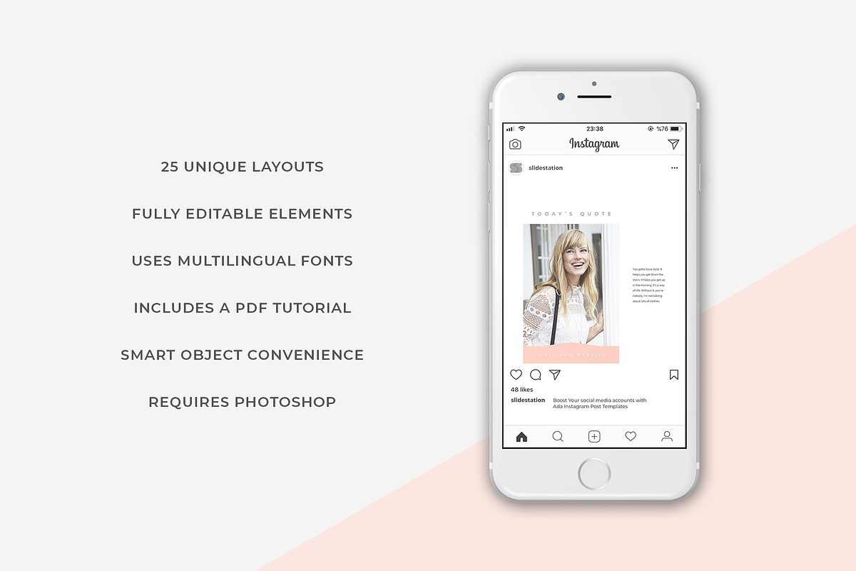 Ada Instagram Post Templates, a Social Media Template by SlideStation (Photo 5 of 6)