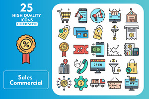 Sales Commercial 25 Line Filled Icon, an Icon by Pexelpy