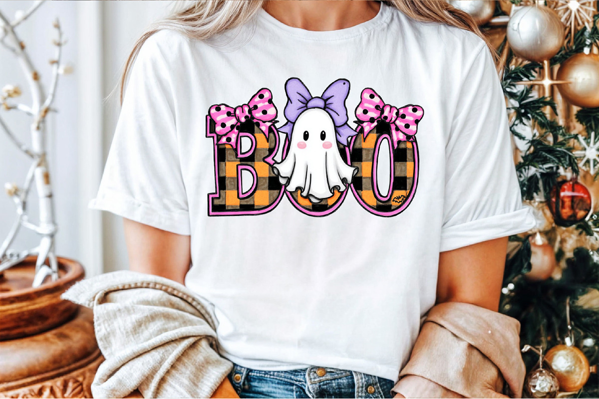 BOO Cute Halloween Ghost Checkered P, an Illustration by Sublimation Artist (Photo 2 of 9)