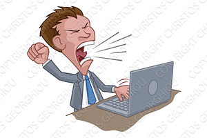 Angry Business Man Boss Shouting at, a Finance Illustration by Christos Georghiou
