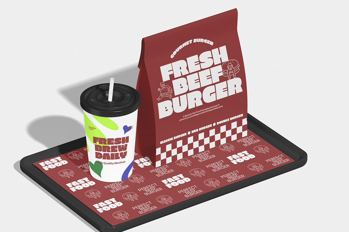Fast Food Packaging Branding Mockup, a Packaging Mockup by Unerispace (Photo 3 of 5)